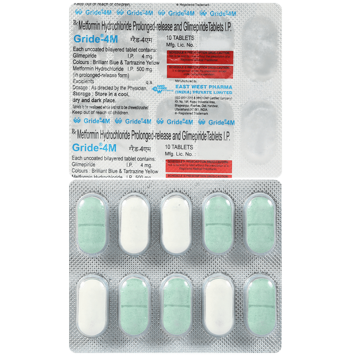 Gride M 4mg/500mg Tablet PR