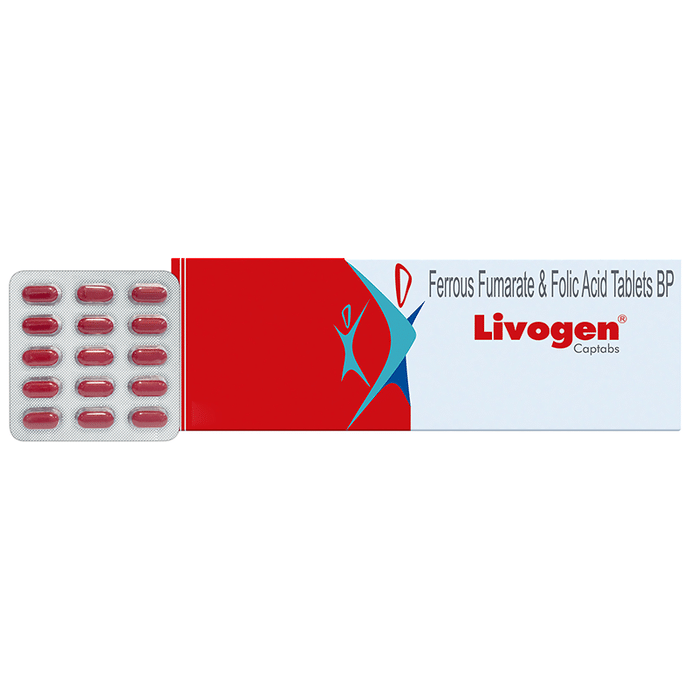 Livogen Ferrous Fumarate & Folic Acid Captab