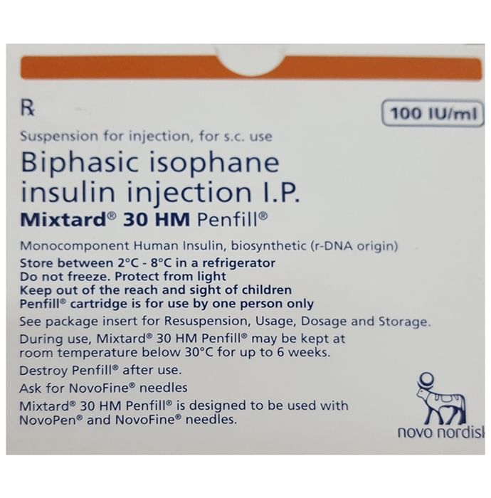 Mixtard 30 HM 100IU/ml Penfill (3ml Each)