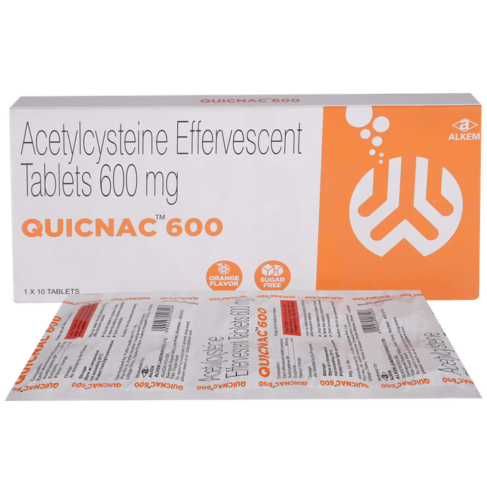 Quicnac 600 Effervescent Tablet Orange Sugar Free
