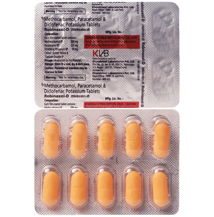 Robinaxol D 50 mg/325 mg/500 mg Tablet