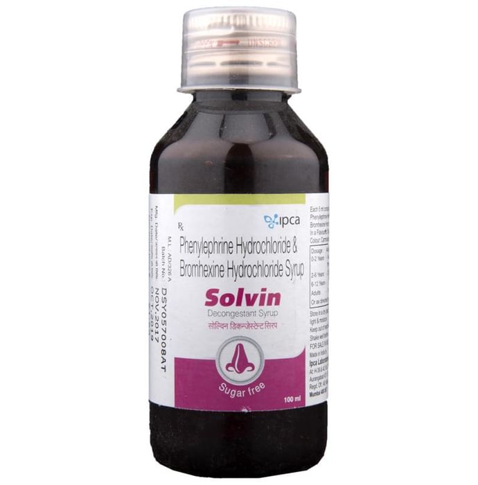 Solvin Decongestant Syrup Sugar Free