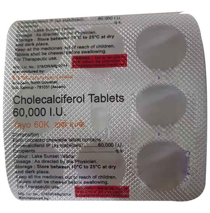 Tayo 60K Cholecalciferol Tablet | Flavour Orange
