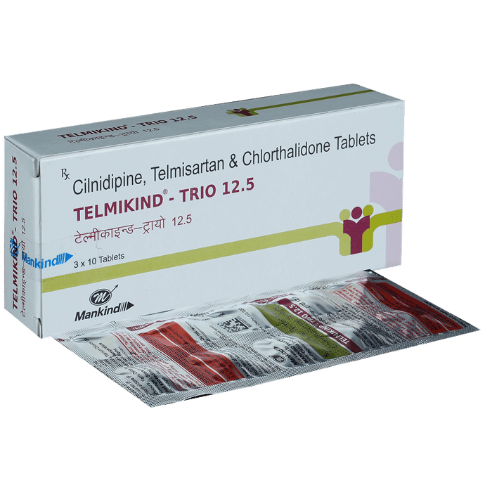 Telmikind Trio 40mg/10mg/12.5mg Tablet