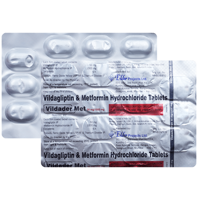 Vildader Met 1000mg/50mg Tablet