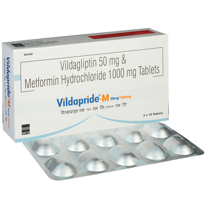 Vildapride M 1000mg/50mg Tablet