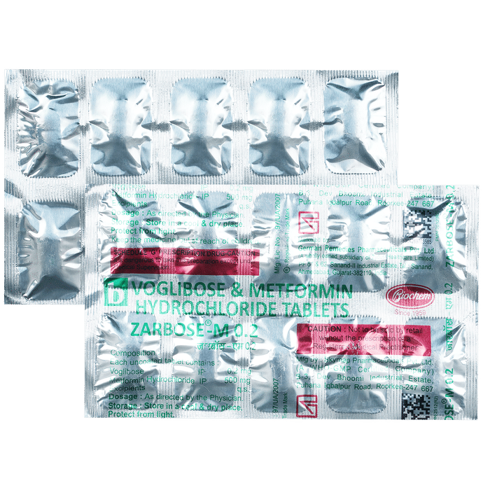 Zarbose-M 0.2 Tablet